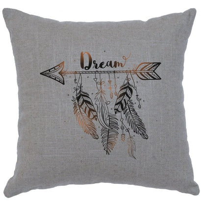 "Dream" Image Pillow - Linen Gray