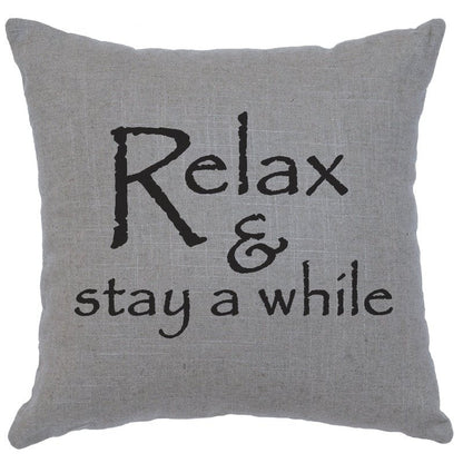 "Relax" Image Pillow - Linen Gray