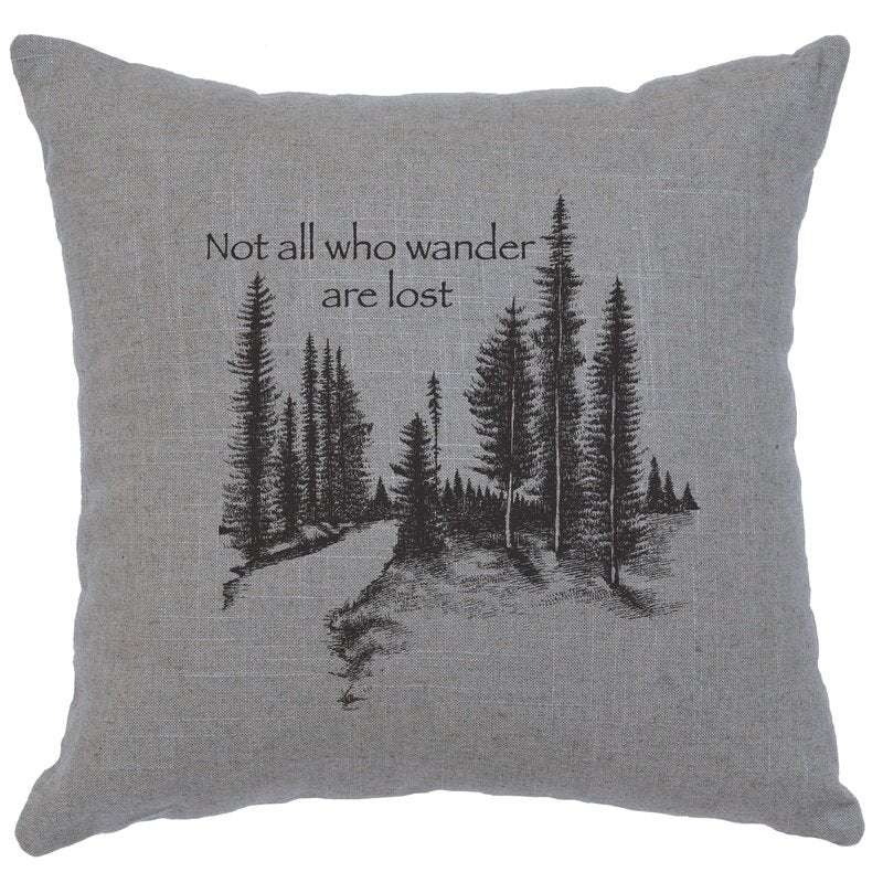 "Wander" Image Pillow - Linen Gray