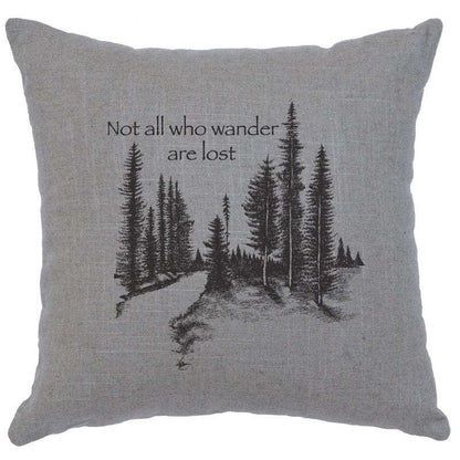 "Wander" Image Pillow - Linen Gray