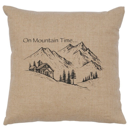 "Mountain Time" Image Pillow - Linen Natural