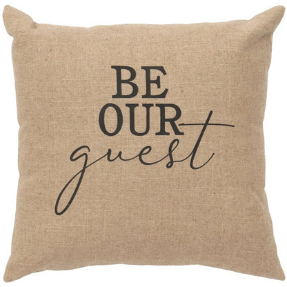 "Be Our Guest" Image Pillow - Linen Natural