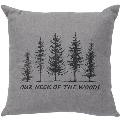 "Neck of Woods" Image Pillow - Linen Gray