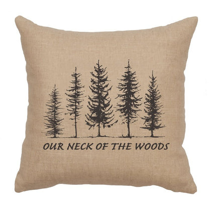 "Neck of Woods" Image Pillow - Linen Natural