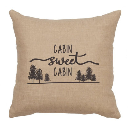 "Sweet Cabin" Image Pillow - Linen Natural