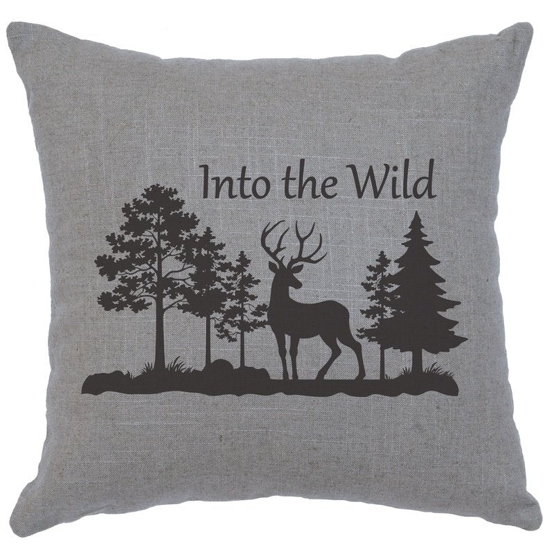 "Into Wild" Image Pillow - Linen Gray