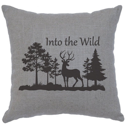 "Into Wild" Image Pillow - Linen Gray