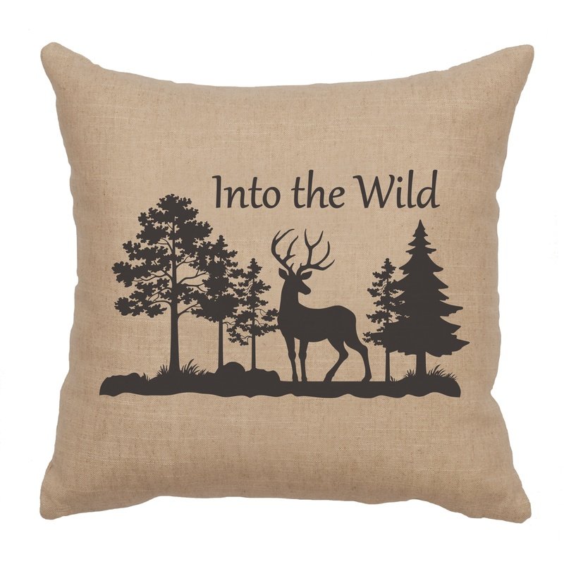 "Into Wild" Image Pillow - Linen Natural
