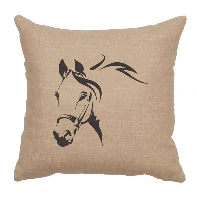 "Horse Profile" Image Pillow - Linen Natural