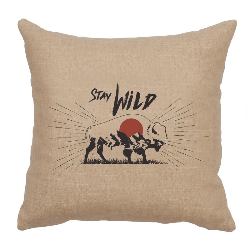 "Stay Wild" Image Pillow - Linen Natural