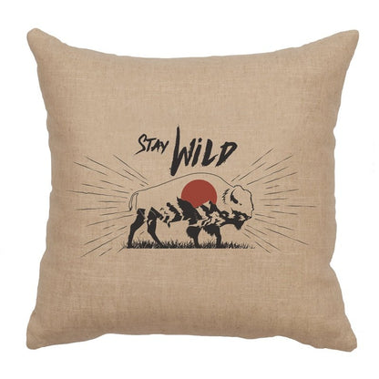 "Stay Wild" Image Pillow - Linen Natural