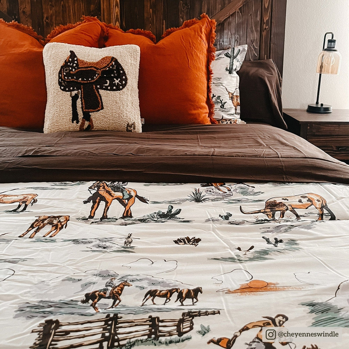 Ranch Life Reversible Duvet Cover Set Cabin Rugs and Furnishings