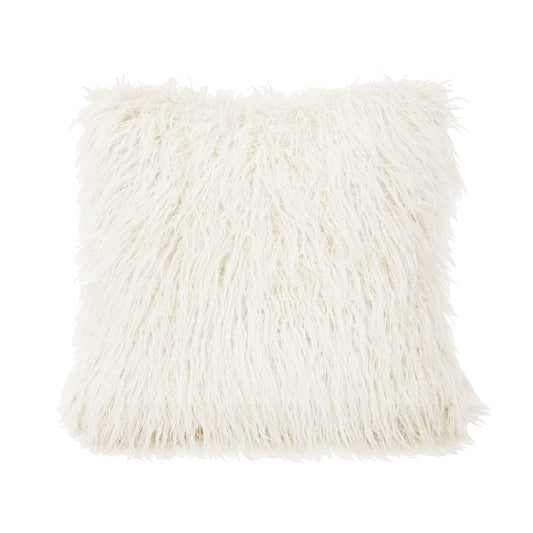 Mongolian Faux Fur Throw Pillow Cabin Rugs and Furnishings