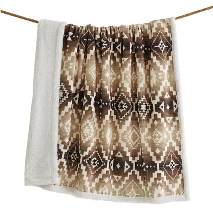 Chalet Aztec Campfire Sherpa Throw Cabin Rugs and Furnishings