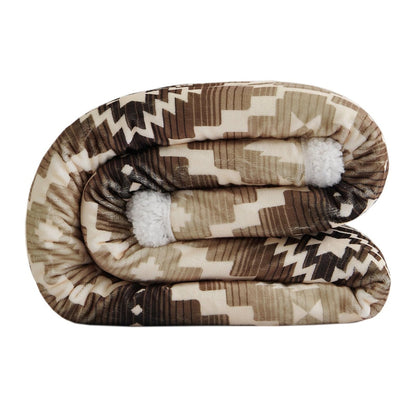 Chalet Aztec Campfire Sherpa Throw Cabin Rugs and Furnishings