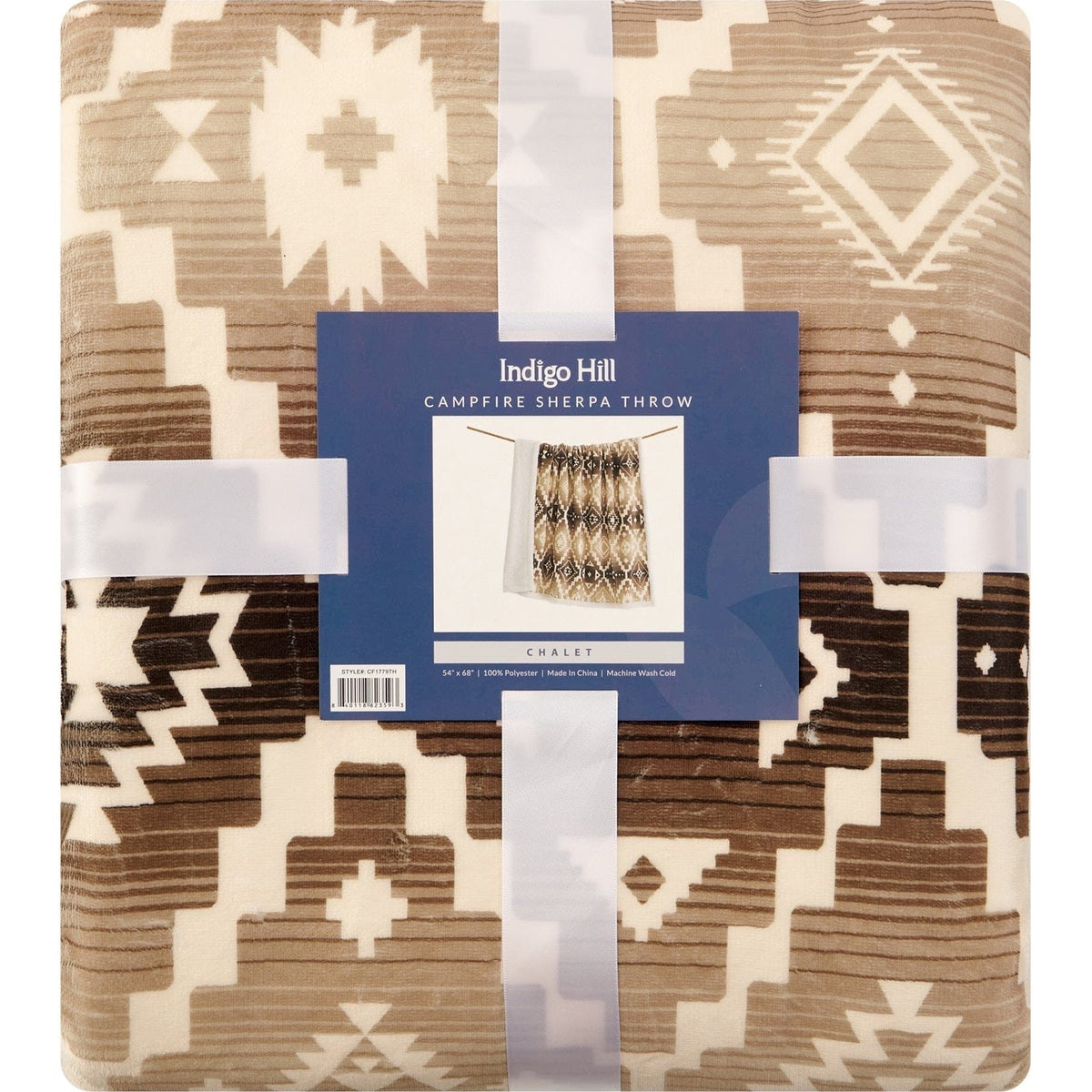 Chalet Aztec Campfire Sherpa Throw Cabin Rugs and Furnishings