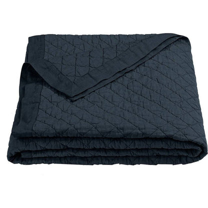 Linen & Cotton Diamond Quilt - Navy