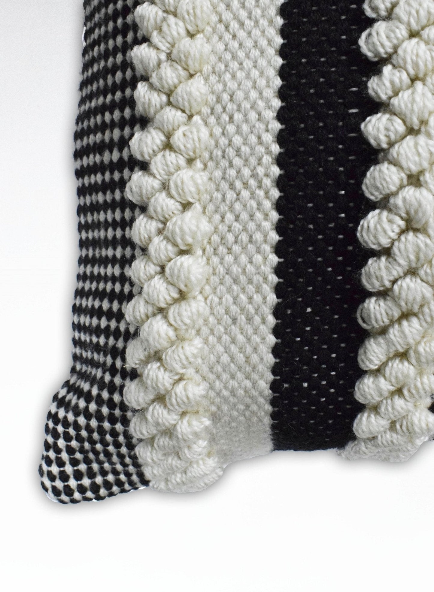 Square Outdoor and Indoor Safe Black and White Striped Pillow