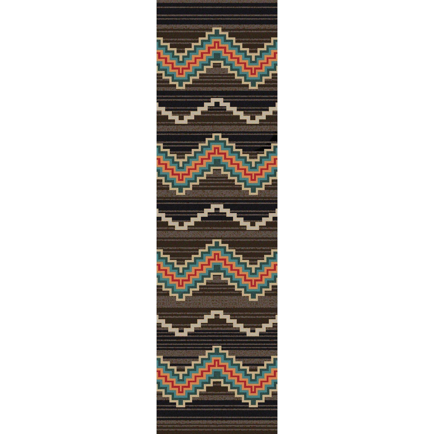 Aztec Trapper - Brown-CabinRugs Southwestern Rugs Wildlife Rugs Lodge Rugs Aztec RugsSouthwest Rugs