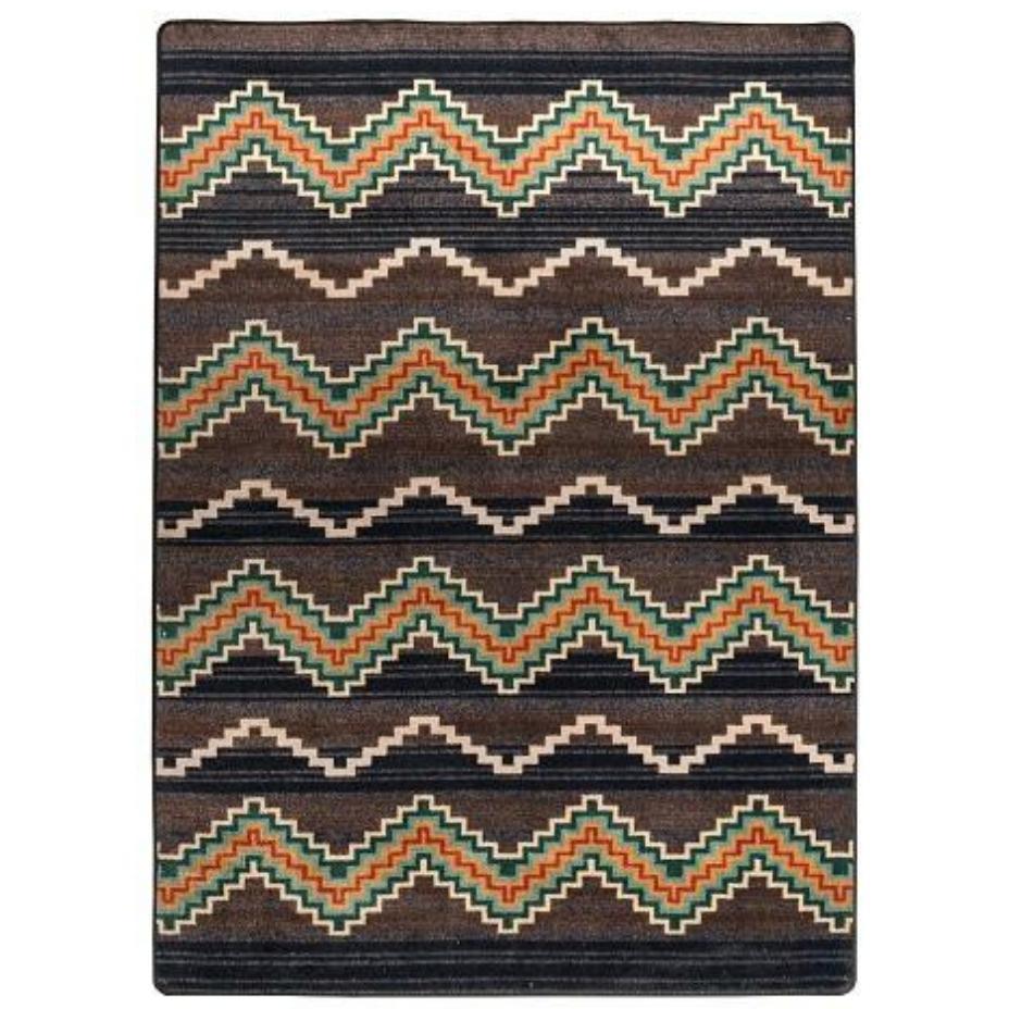 Aztec Trapper - Brown-CabinRugs Southwestern Rugs Wildlife Rugs Lodge Rugs Aztec RugsSouthwest Rugs
