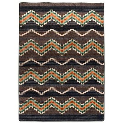 Aztec Trapper - Brown-CabinRugs Southwestern Rugs Wildlife Rugs Lodge Rugs Aztec RugsSouthwest Rugs