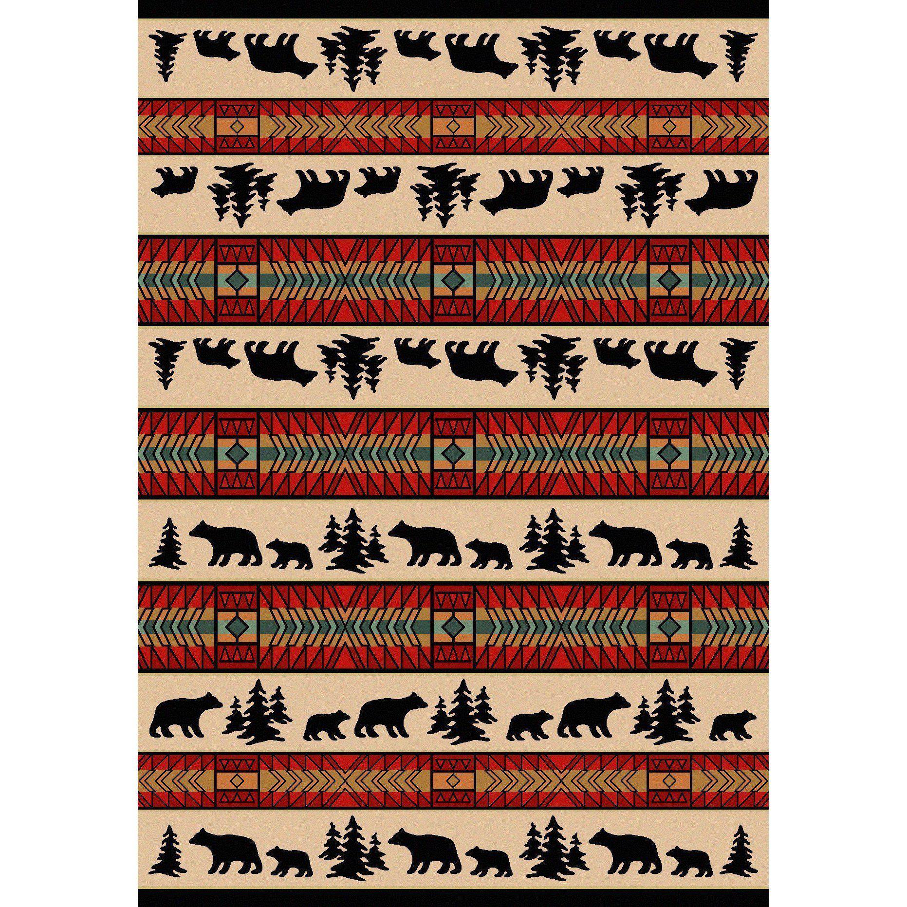 Buy The Bear Creek Lodge/Red 4x5 Rug