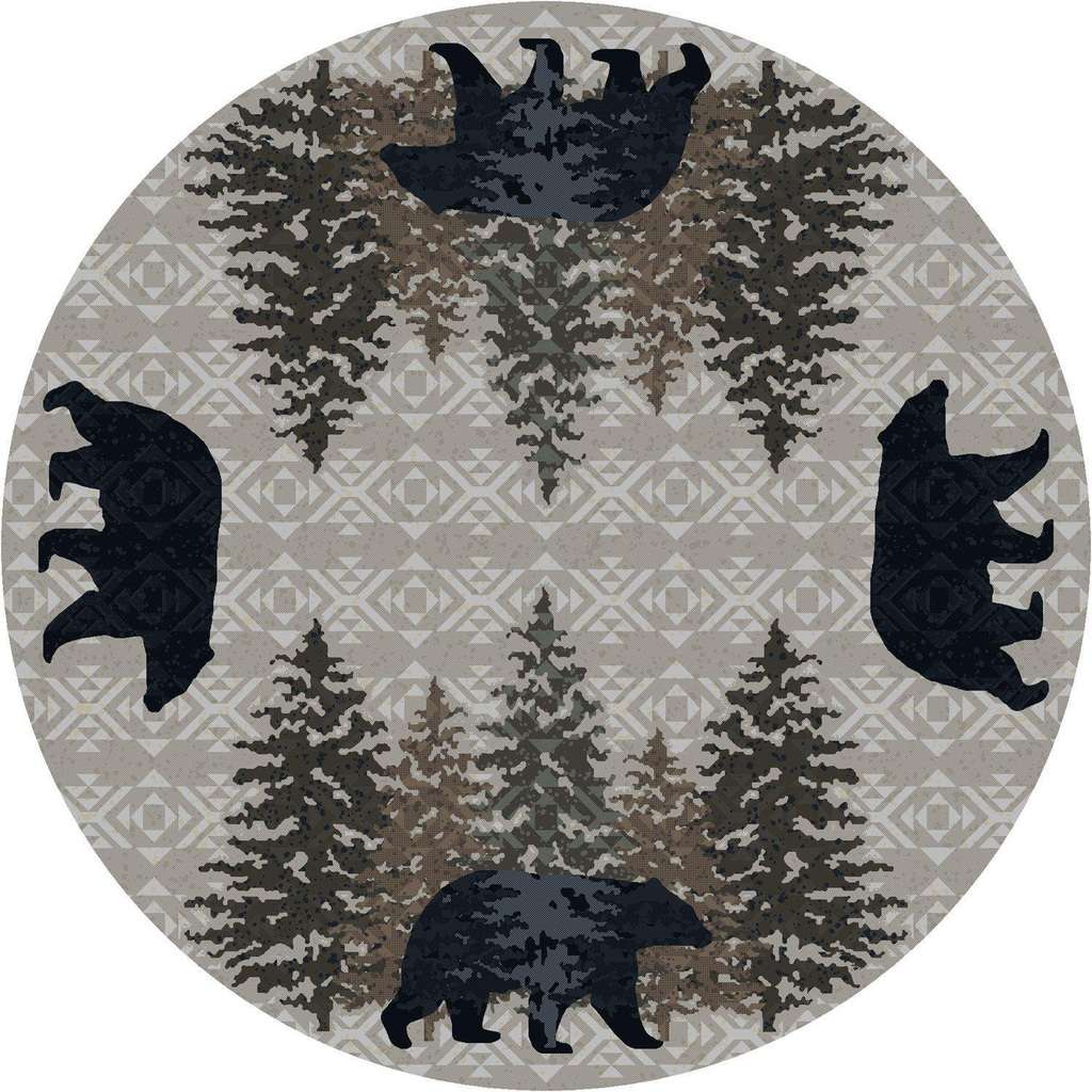 Bear Paradise - Stone-CabinRugs Southwestern Rugs Wildlife Rugs Lodge Rugs Aztec RugsSouthwest Rugs
