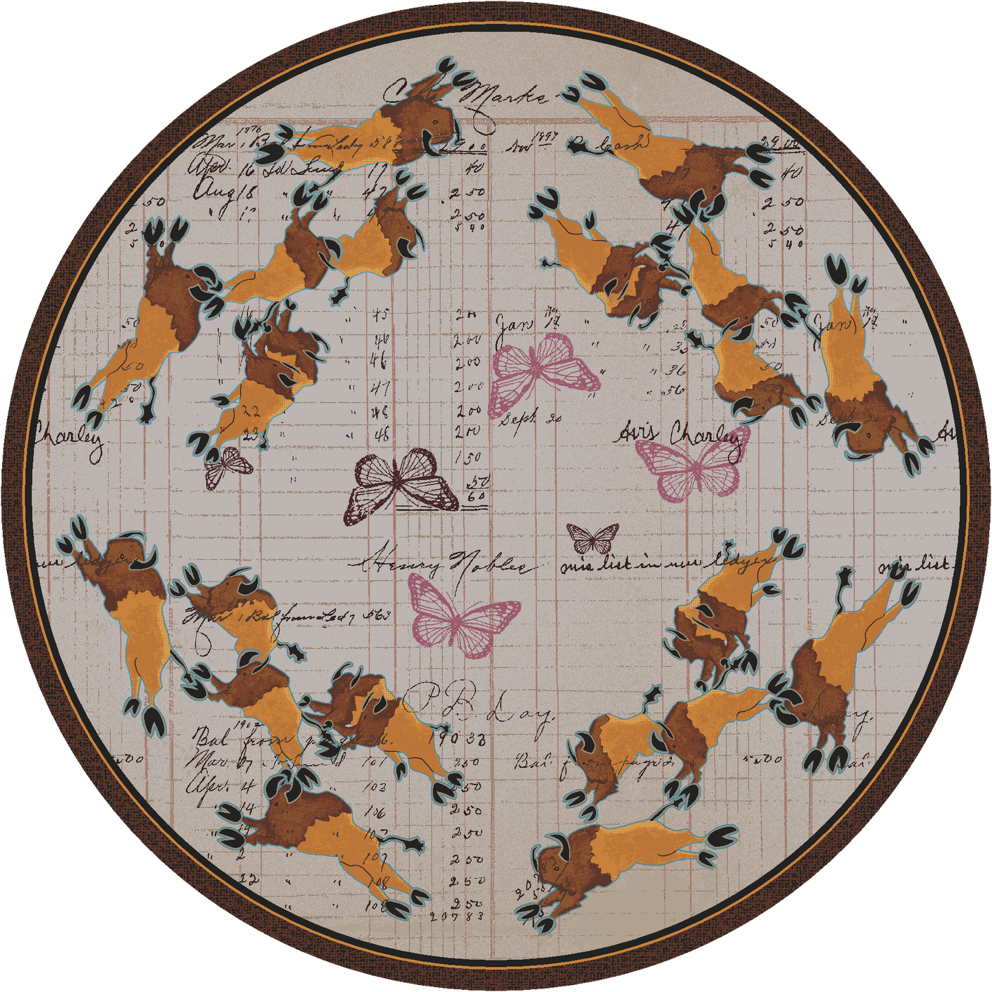 Bison Plains - Natural-CabinRugs Southwestern Rugs Wildlife Rugs Lodge Rugs Aztec RugsSouthwest Rugs