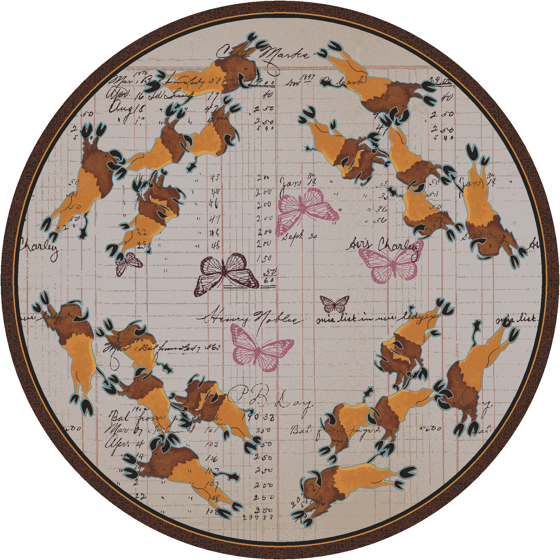 Bison Plains - Natural-CabinRugs Southwestern Rugs Wildlife Rugs Lodge Rugs Aztec RugsSouthwest Rugs