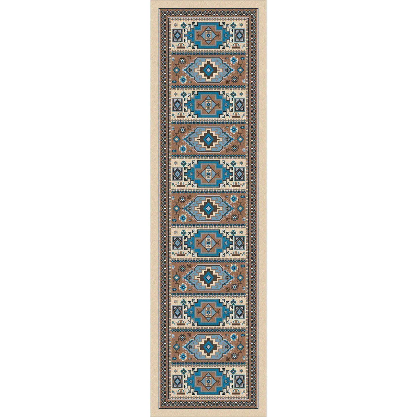 Café Indigo - Turquoise-CabinRugs Southwestern Rugs Wildlife Rugs Lodge Rugs Aztec RugsSouthwest Rugs