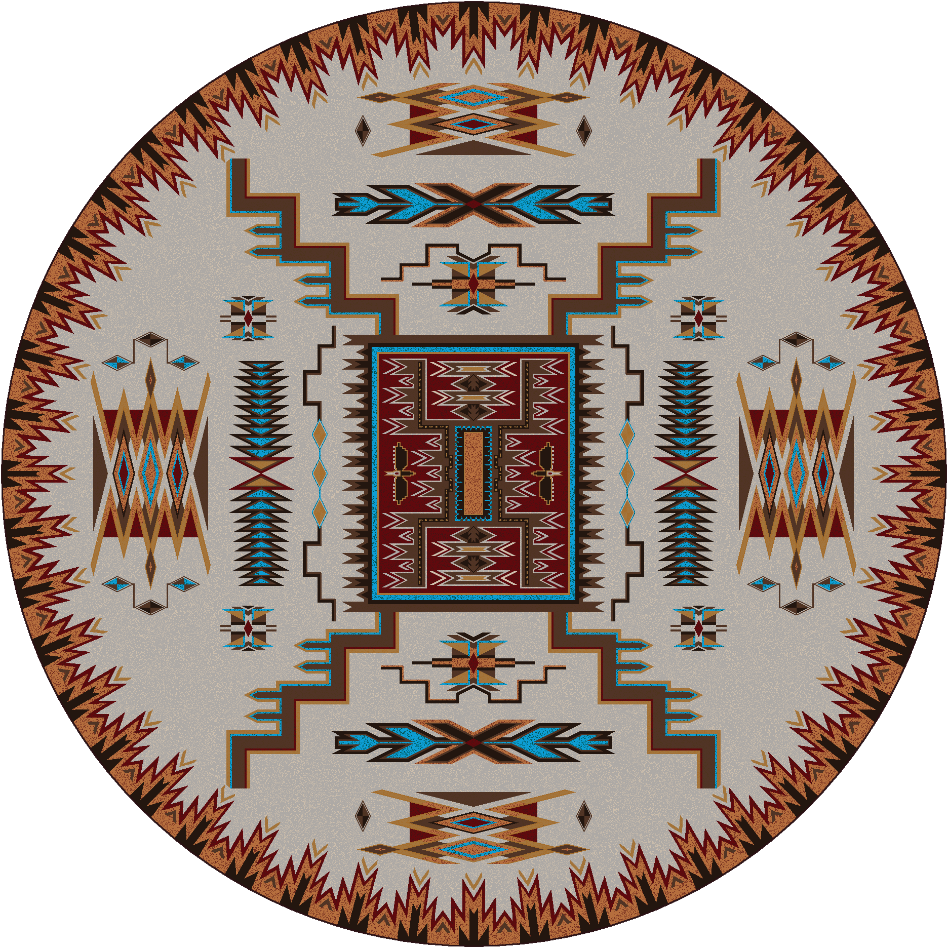 Chasing The Storm - Rust-CabinRugs Southwestern Rugs Wildlife Rugs Lodge Rugs Aztec RugsSouthwest Rugs