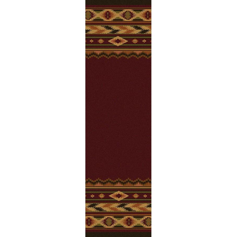 Cimarron Land - Red-CabinRugs Southwestern Rugs Wildlife Rugs Lodge Rugs Aztec RugsSouthwest Rugs