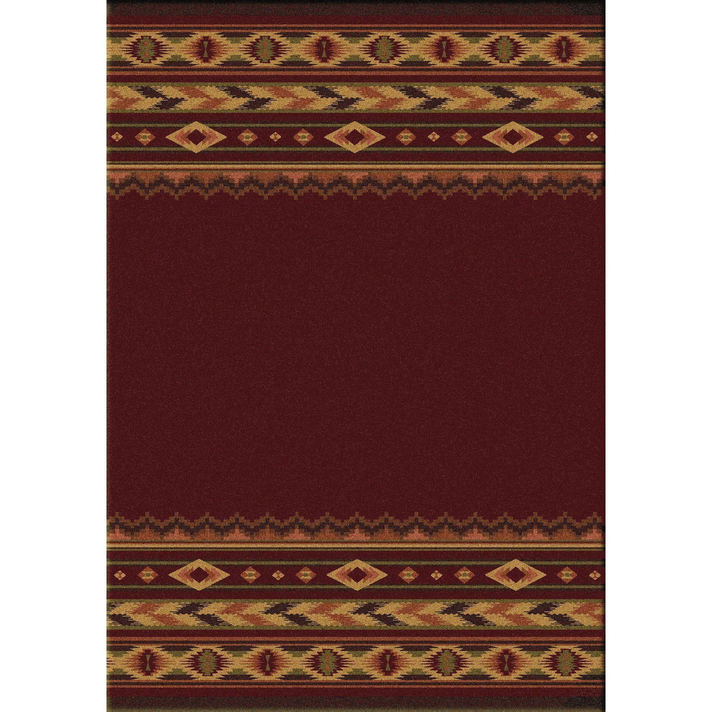 Cimarron Land - Red-CabinRugs Southwestern Rugs Wildlife Rugs Lodge Rugs Aztec RugsSouthwest Rugs