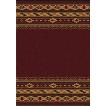 Cimarron Land - Red-CabinRugs Southwestern Rugs Wildlife Rugs Lodge Rugs Aztec RugsSouthwest Rugs