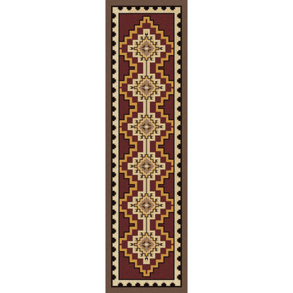 Council Of The Chiefs - Red-CabinRugs Southwestern Rugs Wildlife Rugs Lodge Rugs Aztec RugsSouthwest Rugs