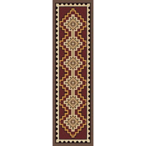 Council Of The Chiefs - Red-CabinRugs Southwestern Rugs Wildlife Rugs Lodge Rugs Aztec RugsSouthwest Rugs