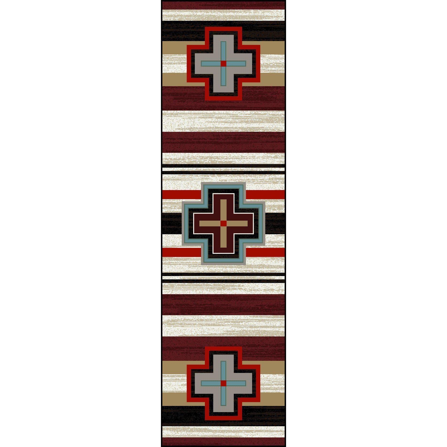 Crucifix Roads - Fuego-CabinRugs Southwestern Rugs Wildlife Rugs Lodge Rugs Aztec RugsSouthwest Rugs