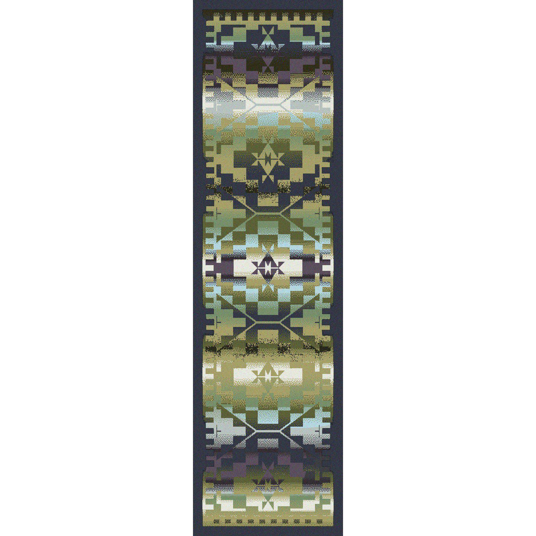Desert Morning - Blue Shades-CabinRugs Southwestern Rugs Wildlife Rugs Lodge Rugs Aztec RugsSouthwest Rugs