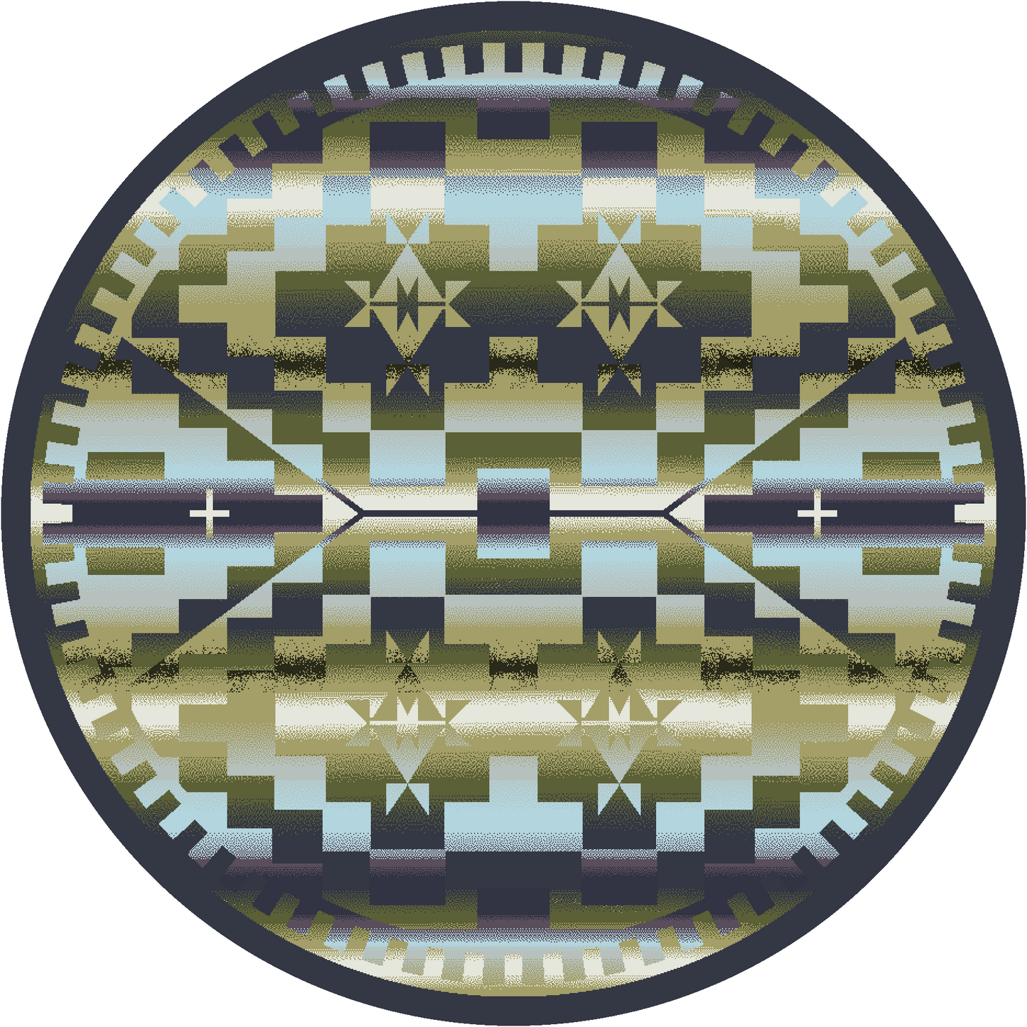 Desert Morning - Blue Shades-CabinRugs Southwestern Rugs Wildlife Rugs Lodge Rugs Aztec RugsSouthwest Rugs