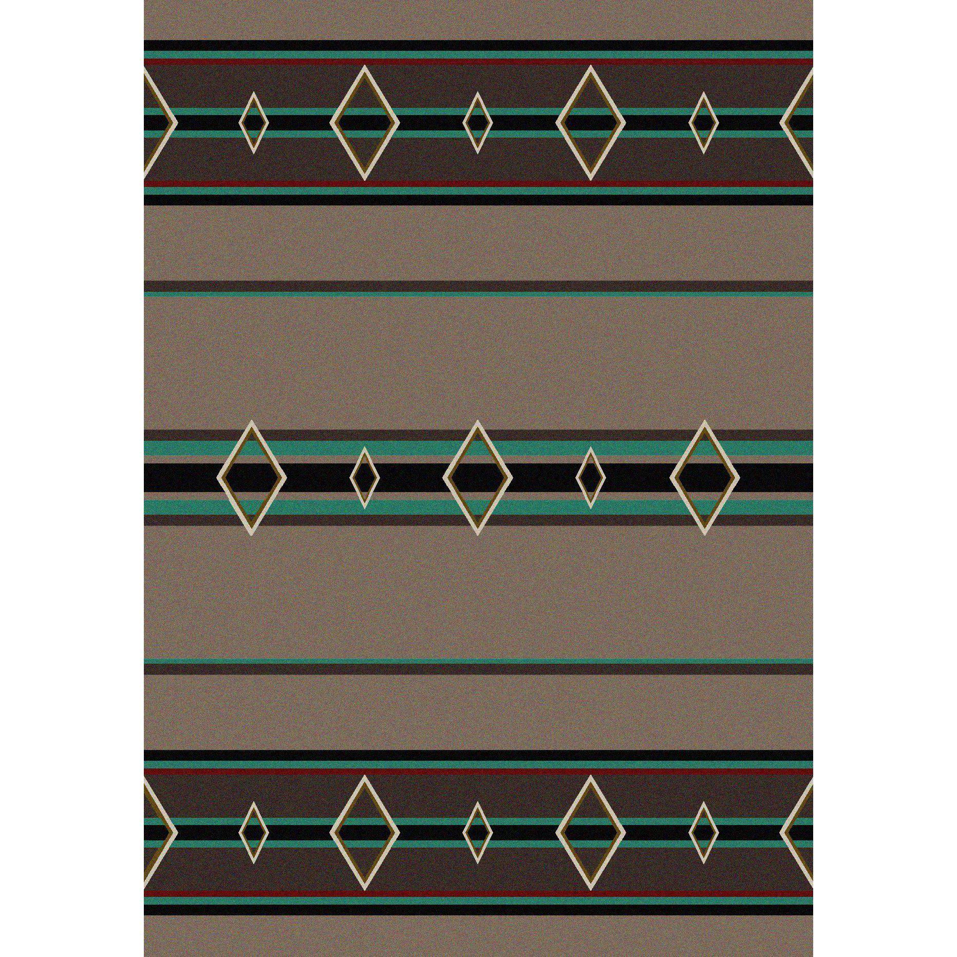 Desert Times - Turquoise-CabinRugs Southwestern Rugs Wildlife Rugs Lodge Rugs Aztec RugsSouthwest Rugs