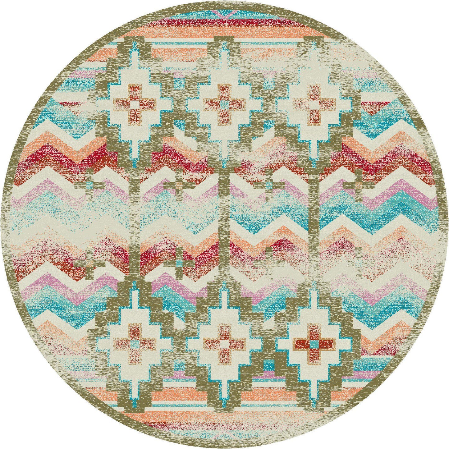 Desierto - Distressed Bright-CabinRugs Southwestern Rugs Wildlife Rugs Lodge Rugs Aztec RugsSouthwest Rugs