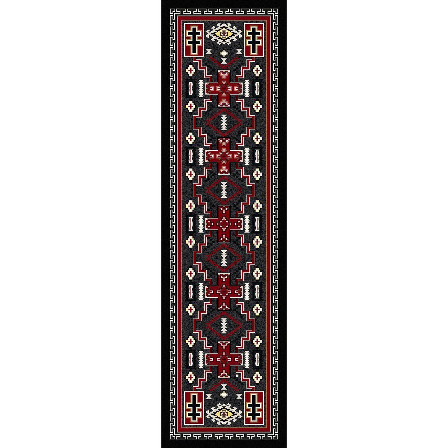 Double Crucifix - Gray-CabinRugs Southwestern Rugs Wildlife Rugs Lodge Rugs Aztec RugsSouthwest Rugs