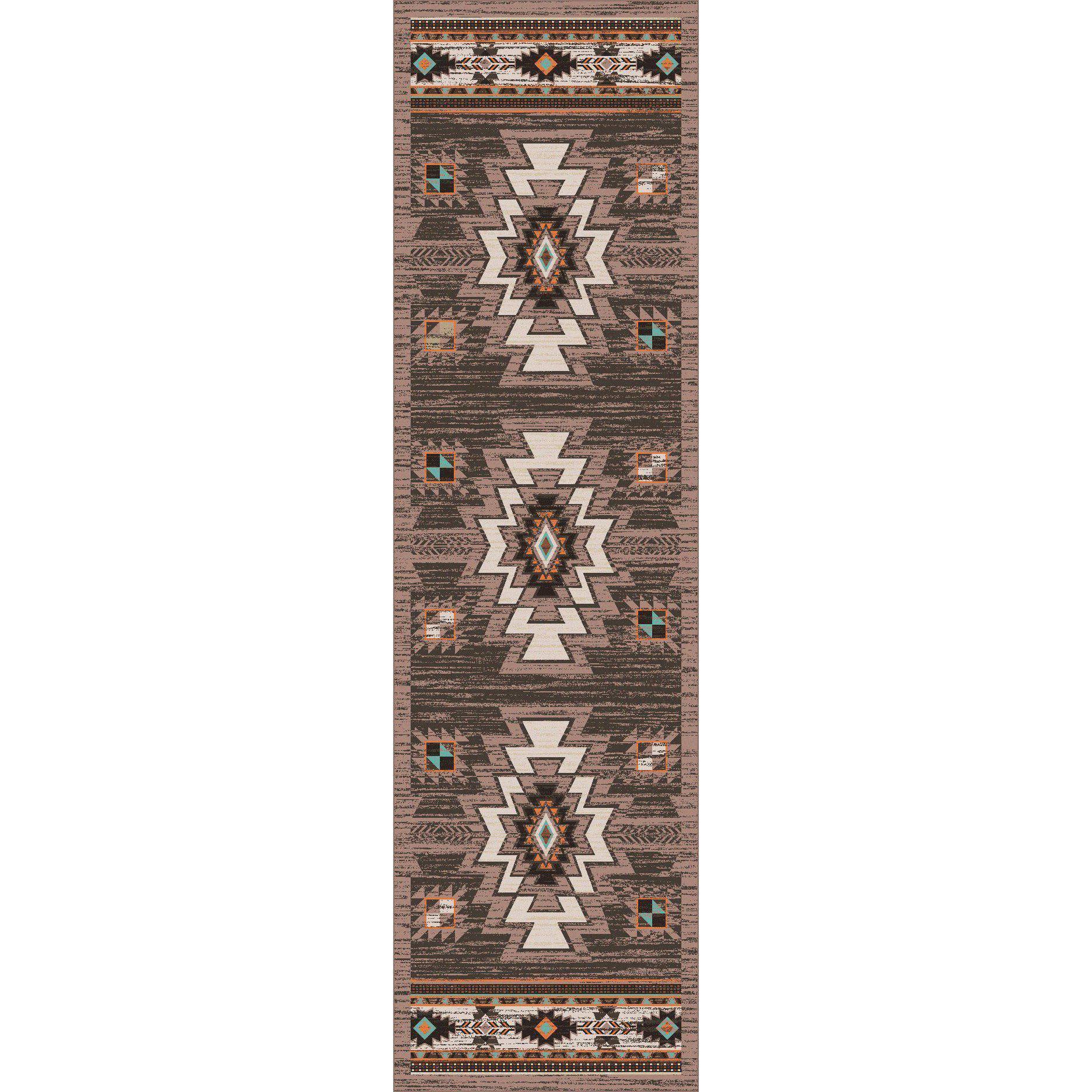 End Of The Barrel - Worn Saddle-CabinRugs Southwestern Rugs Wildlife Rugs Lodge Rugs Aztec RugsSouthwest Rugs