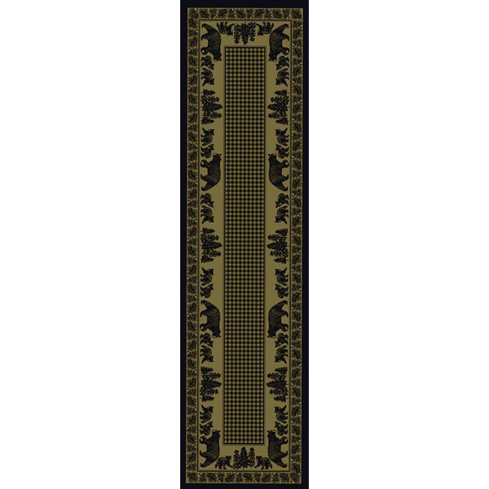 Familia Ursa - Green-CabinRugs Southwestern Rugs Wildlife Rugs Lodge Rugs Aztec RugsSouthwest Rugs