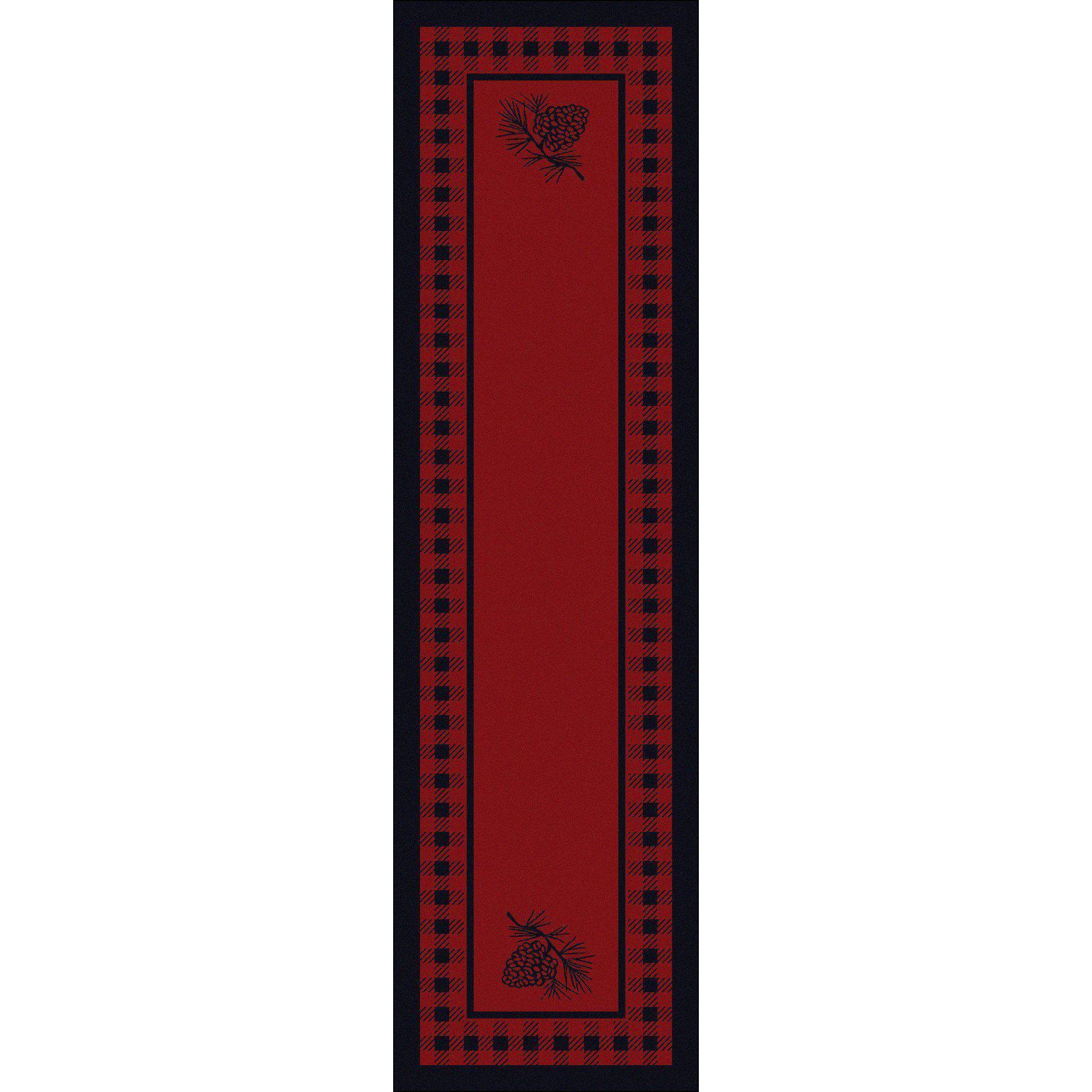 Forest Refuge - Red-CabinRugs Southwestern Rugs Wildlife Rugs Lodge Rugs Aztec RugsSouthwest Rugs