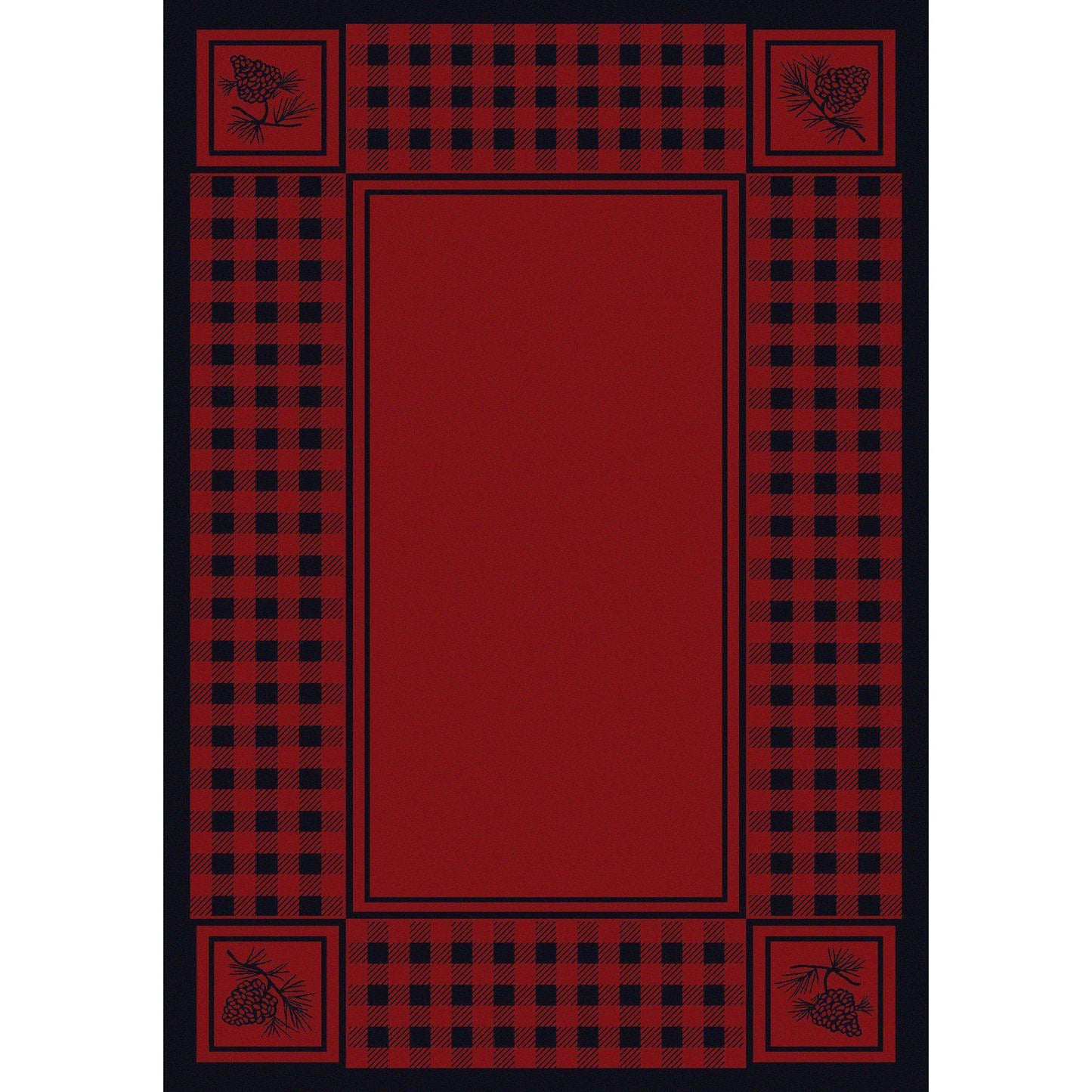 Forest Refuge - Red-CabinRugs Southwestern Rugs Wildlife Rugs Lodge Rugs Aztec RugsSouthwest Rugs