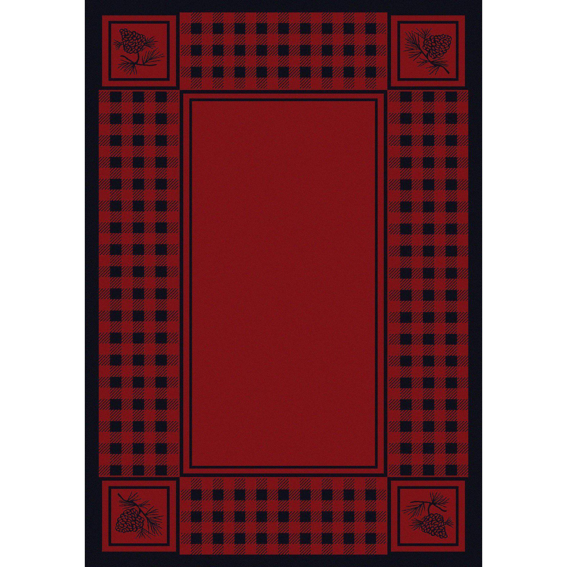 Forest Refuge - Red-CabinRugs Southwestern Rugs Wildlife Rugs Lodge Rugs Aztec RugsSouthwest Rugs
