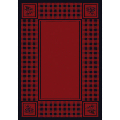 Forest Refuge - Red-CabinRugs Southwestern Rugs Wildlife Rugs Lodge Rugs Aztec RugsSouthwest Rugs