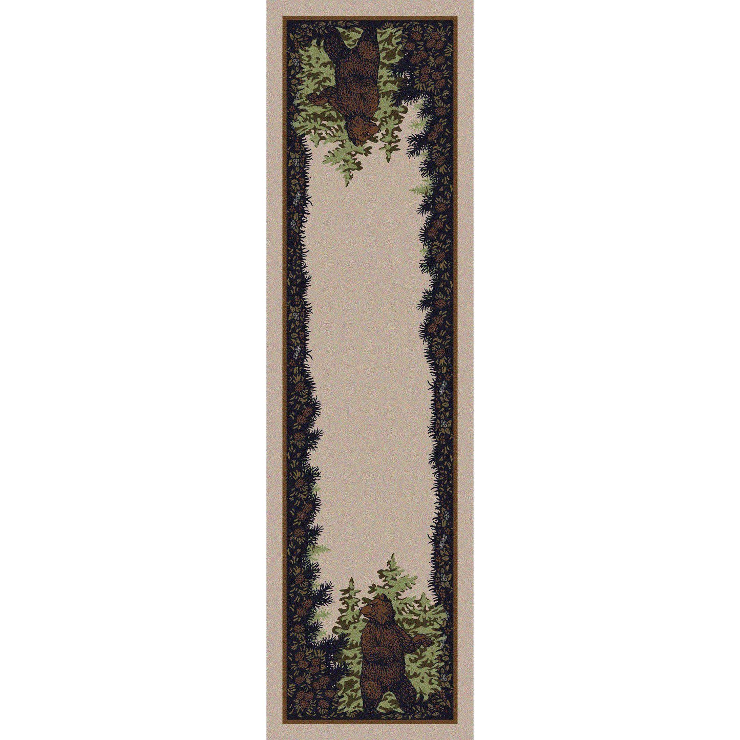 Fraternal Bears - Green-CabinRugs Southwestern Rugs Wildlife Rugs Lodge Rugs Aztec RugsSouthwest Rugs