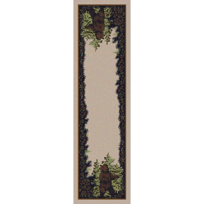Fraternal Bears - Green-CabinRugs Southwestern Rugs Wildlife Rugs Lodge Rugs Aztec RugsSouthwest Rugs